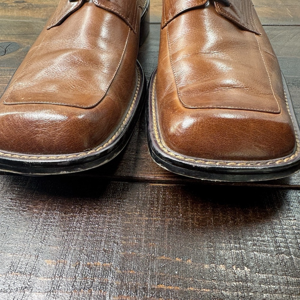 Borgesi Beverly Hills Italian Hand Made Leather Square Toe Oxford Mens 44/10.5 - Picture 12 of 14